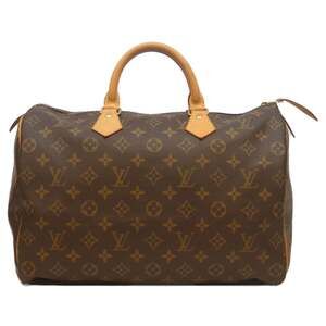 LOUIS VUITTON Authentic Brown Monogram Speedy 35 Boston Bag